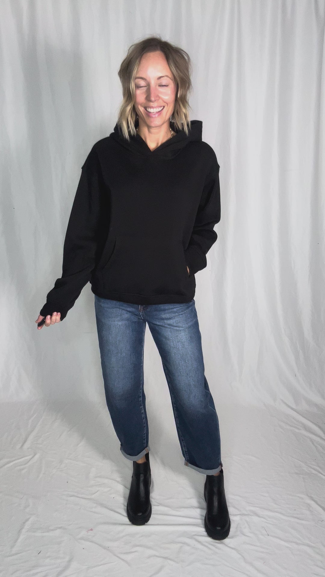 Jemma Classic Fleece Hoodie- BLACK