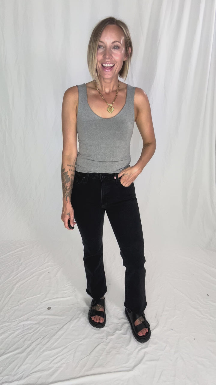 Justina Seamless Tank Top- HTHR GREY