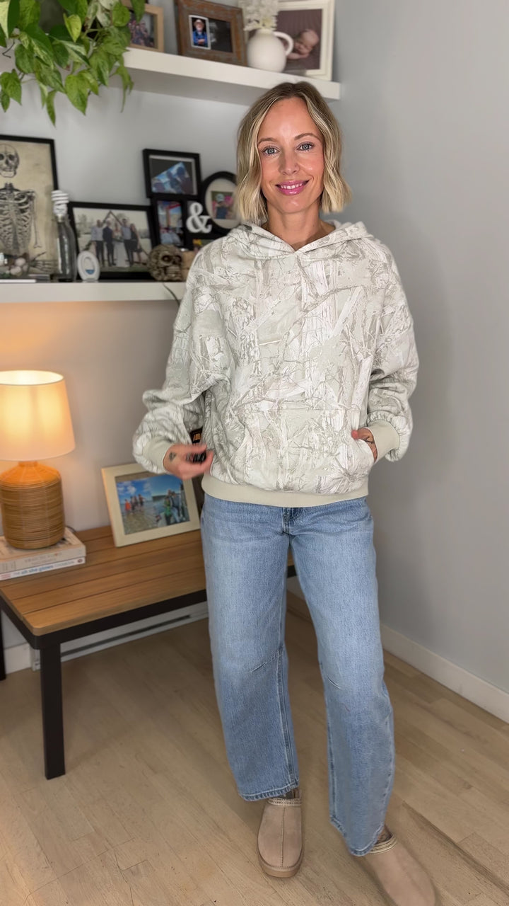 Britta Camo Fleece Hoodie- GRAY