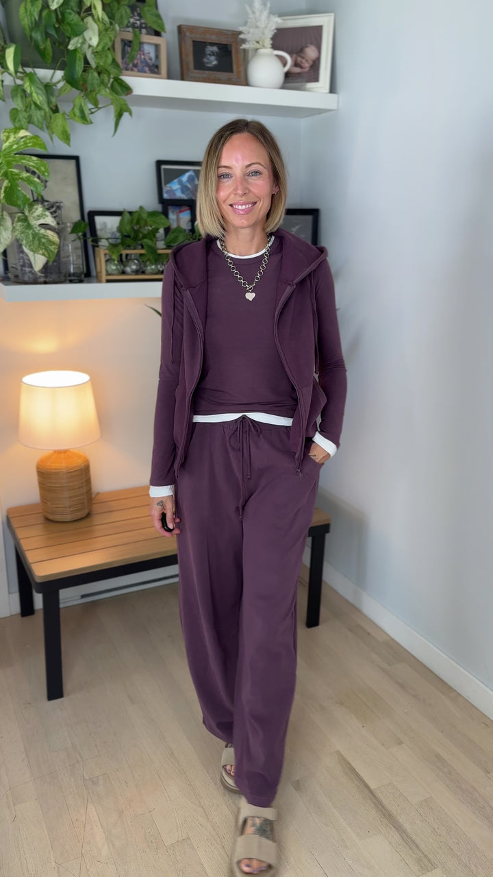 Foster Washed Barrel Pant Set- COCOA