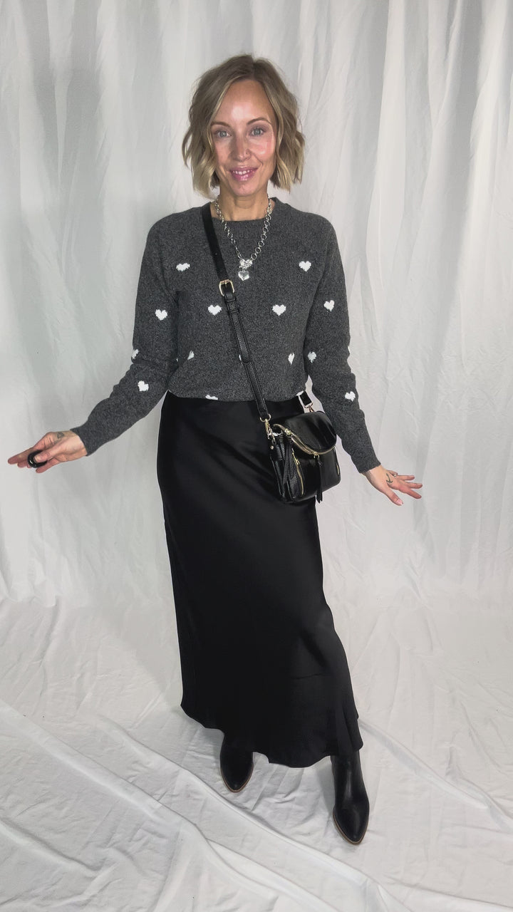 Aubree Flapover Crossbody Bag- BLACK