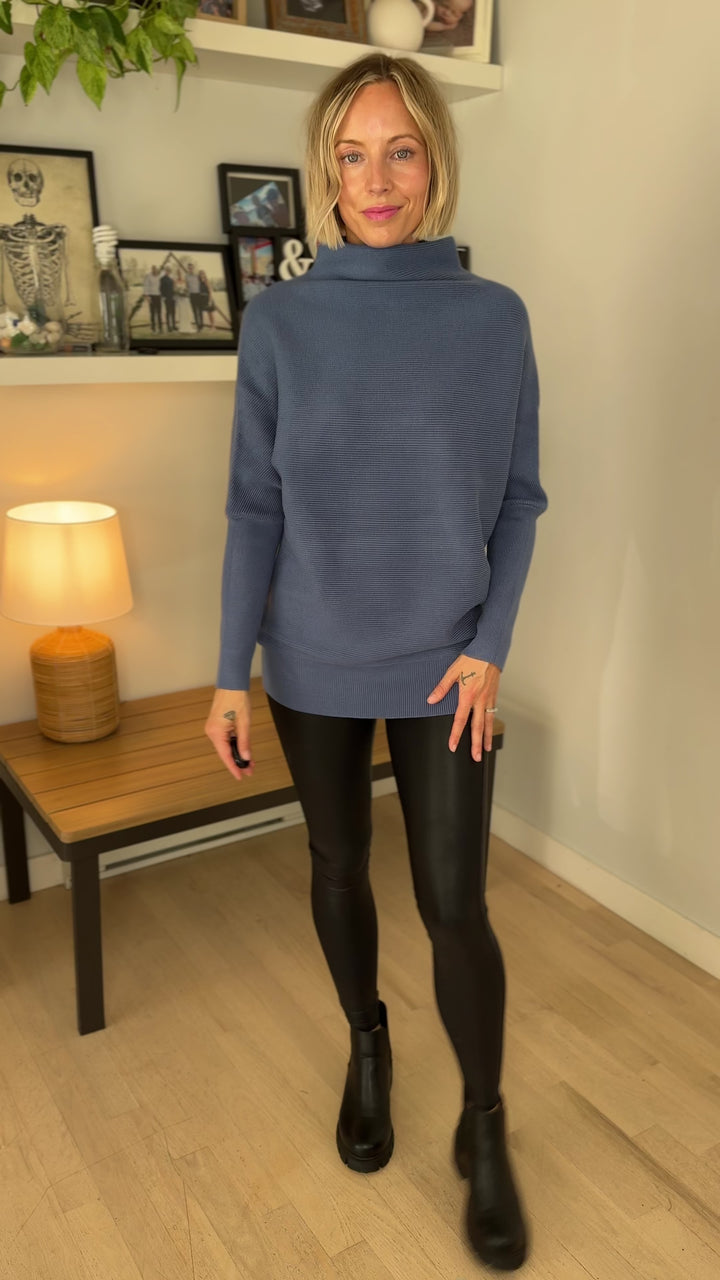 Wild Pines Dolman Sweater- DUSTY BLUE