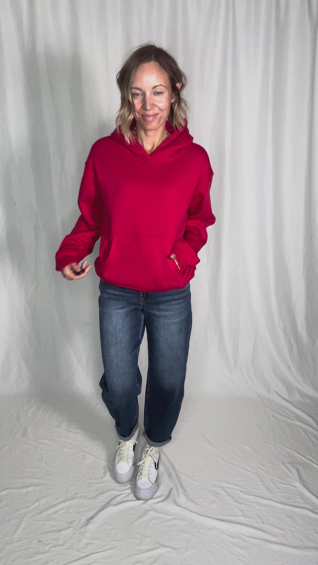 Jemma Classic Fleece Hoodie- RUBY