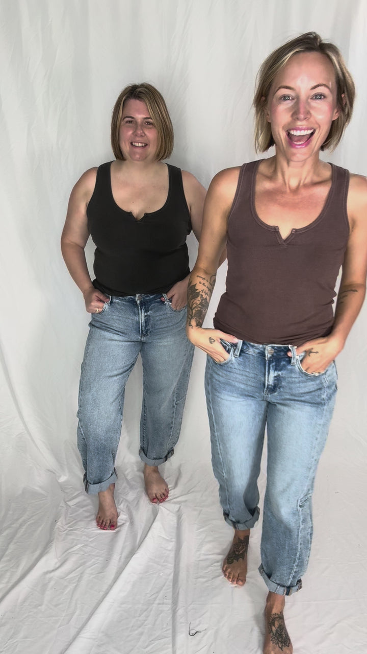 Risen Cruz Barrel Jean- MEDIUM WASH-FINAL SALE