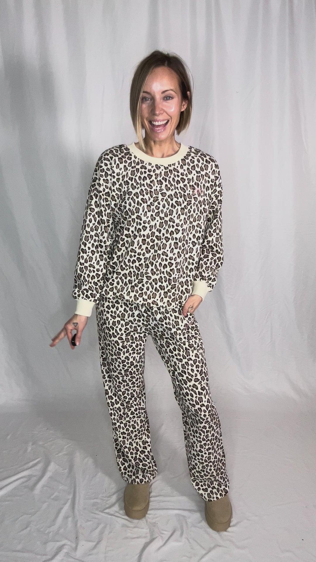 Avery Set- CREAM/BROWN LEOPARD