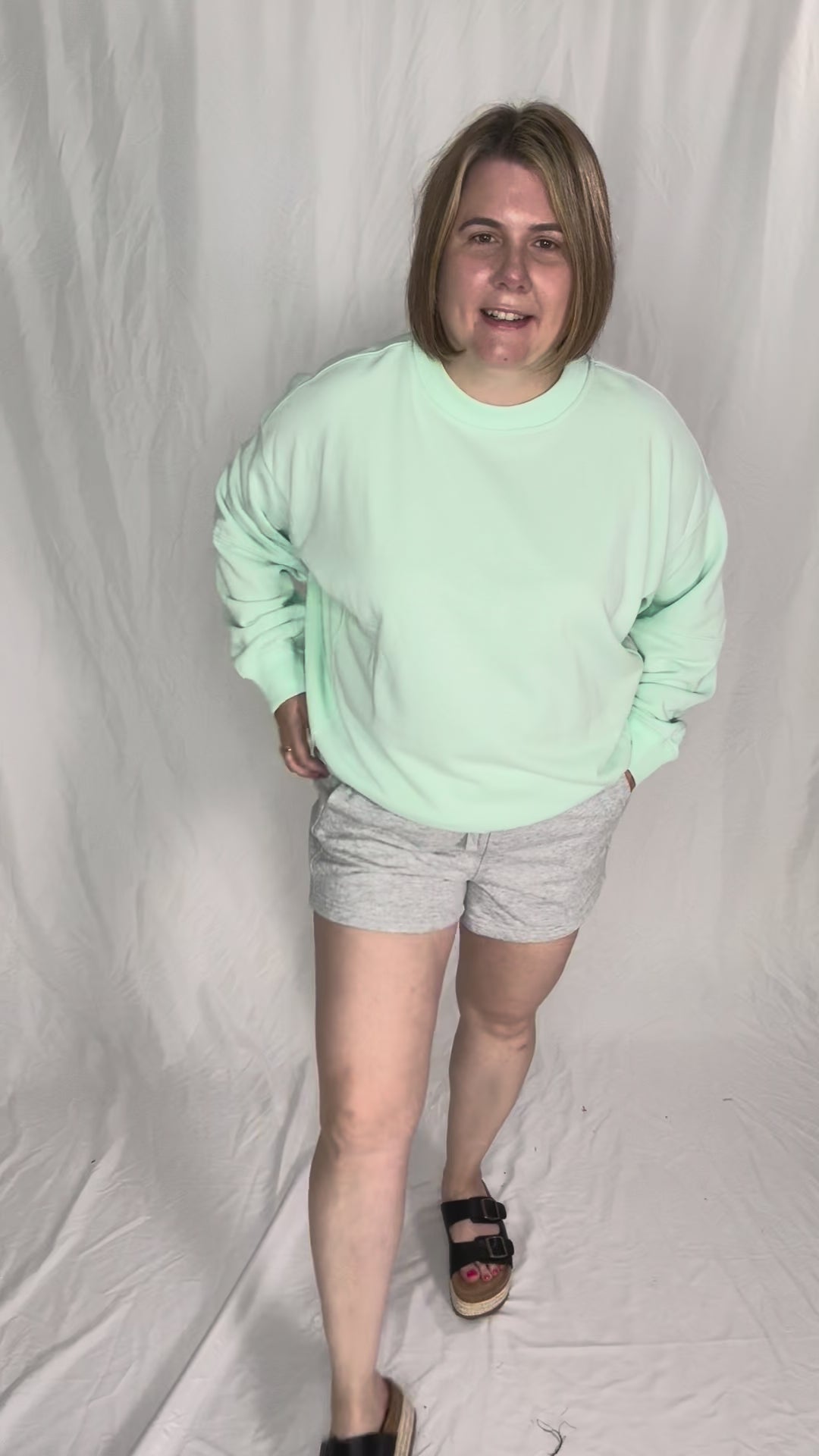 Karla French Terry Basic Shorts- HEATHER GREY-FINAL SALE