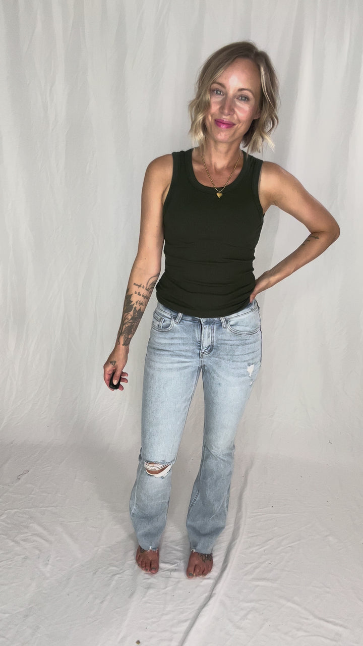 VERVET Kaxi High Rise Relaxed Bootcut Jean- LIGHT