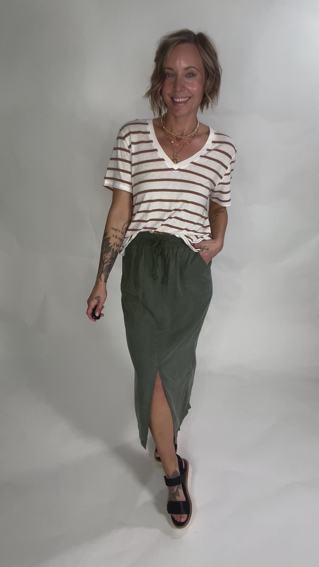 Julia Midi Skirt- SPRUCE-FINAL SALE