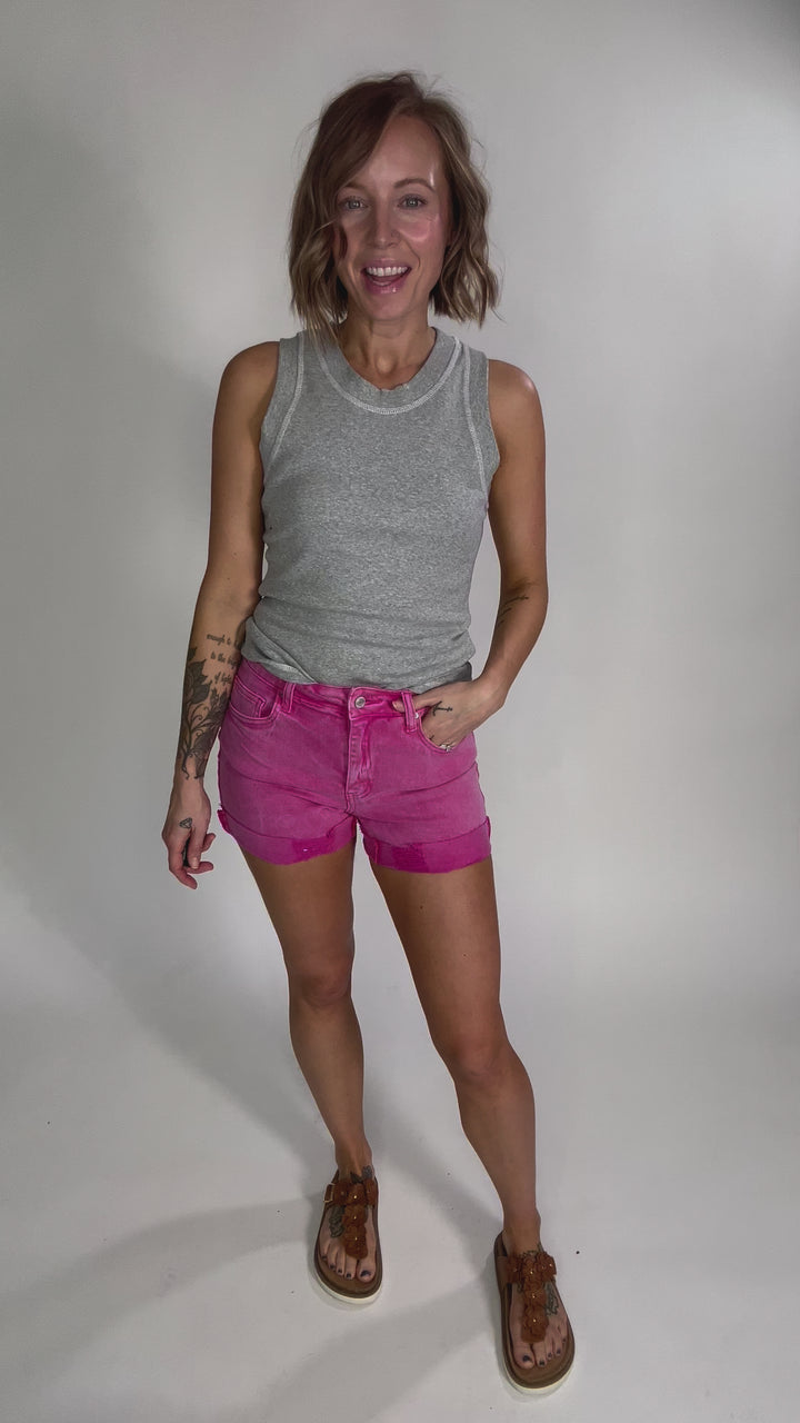 Janet Cotton Ribbed Scoop Neck- LIGHT HEATHER GREY-FINAL SALE
