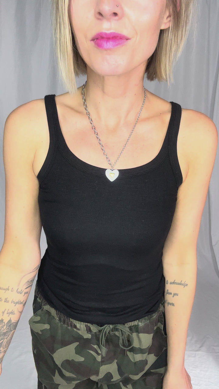 Heart Of Glass Tarnish Free Necklace- SILVER