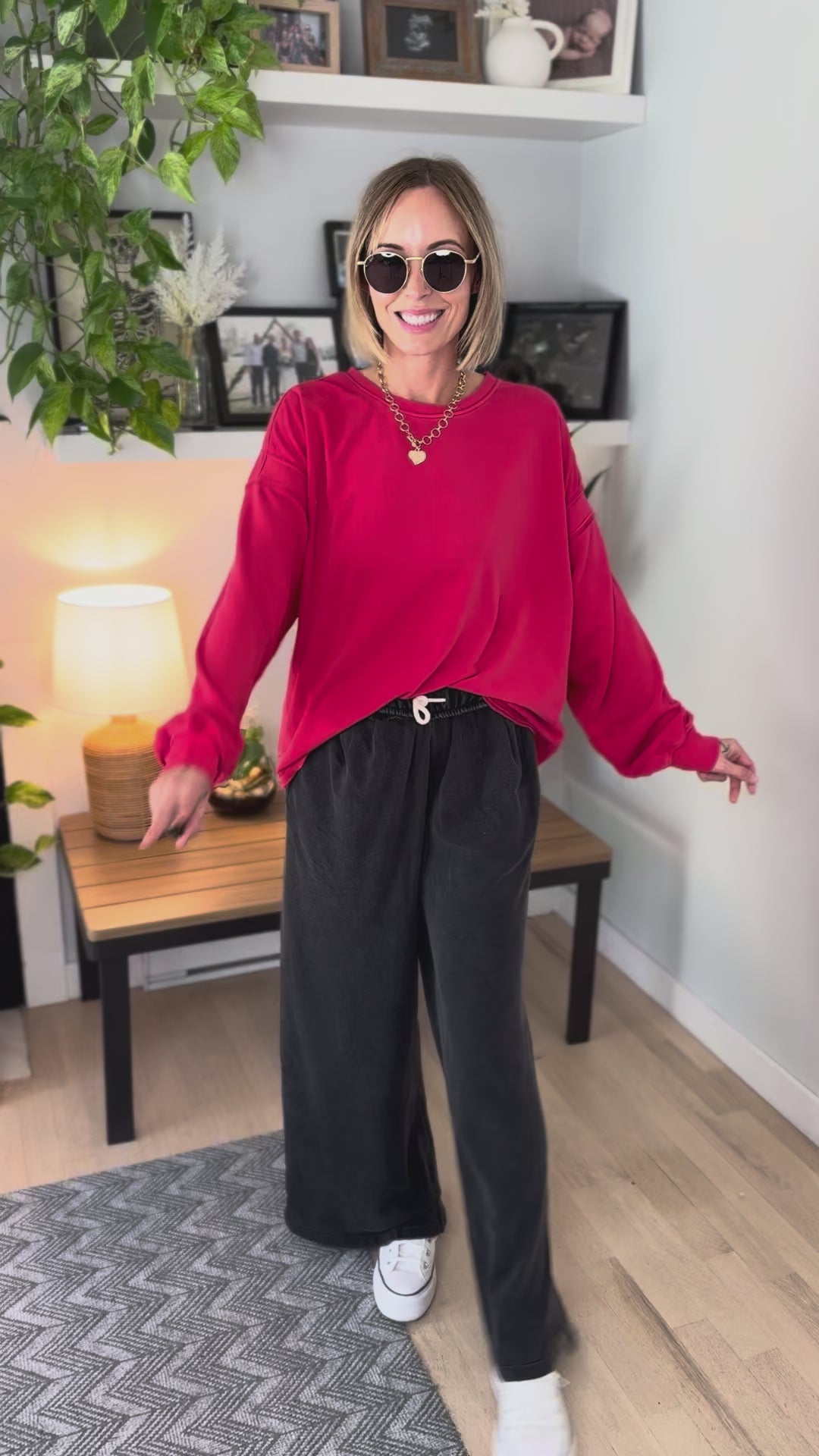 Stella Open Back Pullover- RED