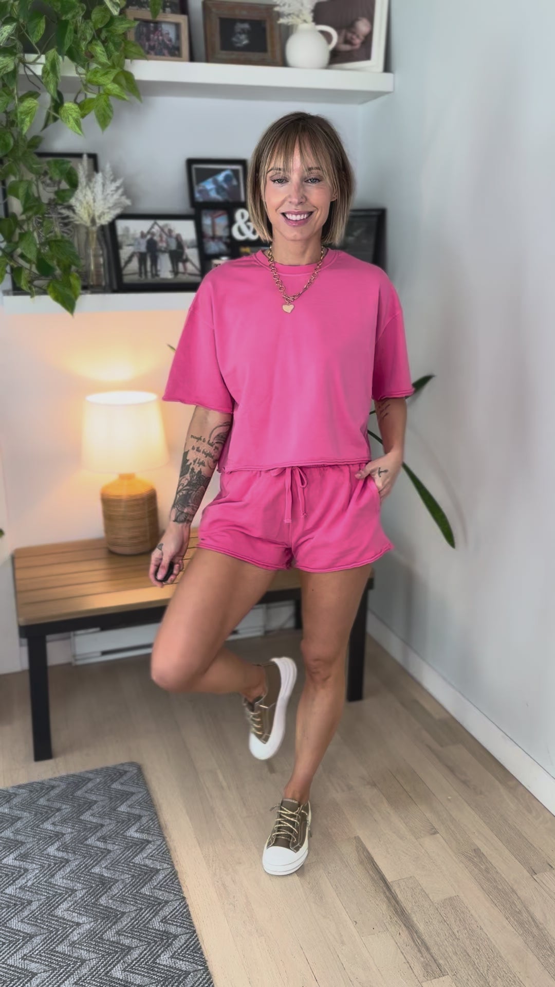 Carly Washed Cotton Set- TAFFY PINK-FINAL SALE