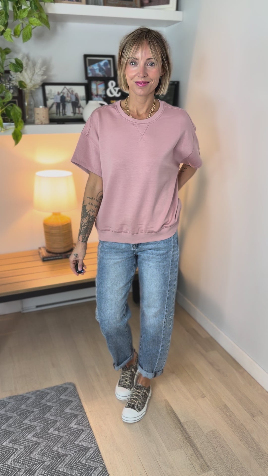 Molly Scuba Pullover Top- MAUVE