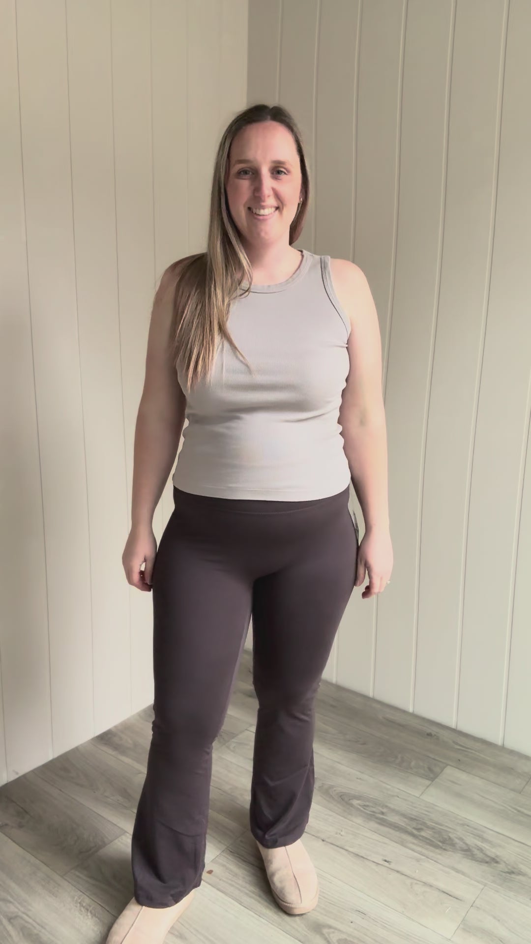 MONO B Sunrise Seamless Flare Leggings- COFFEE BEAN
