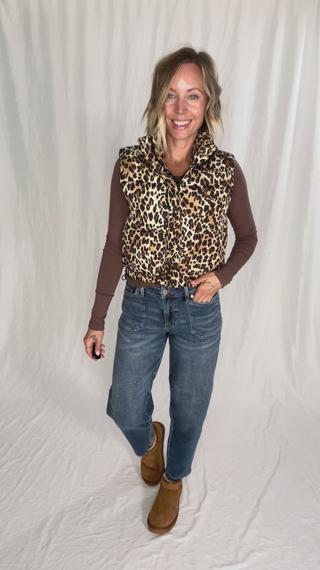 Blackcomb Vest- CAMEL LEOPARD