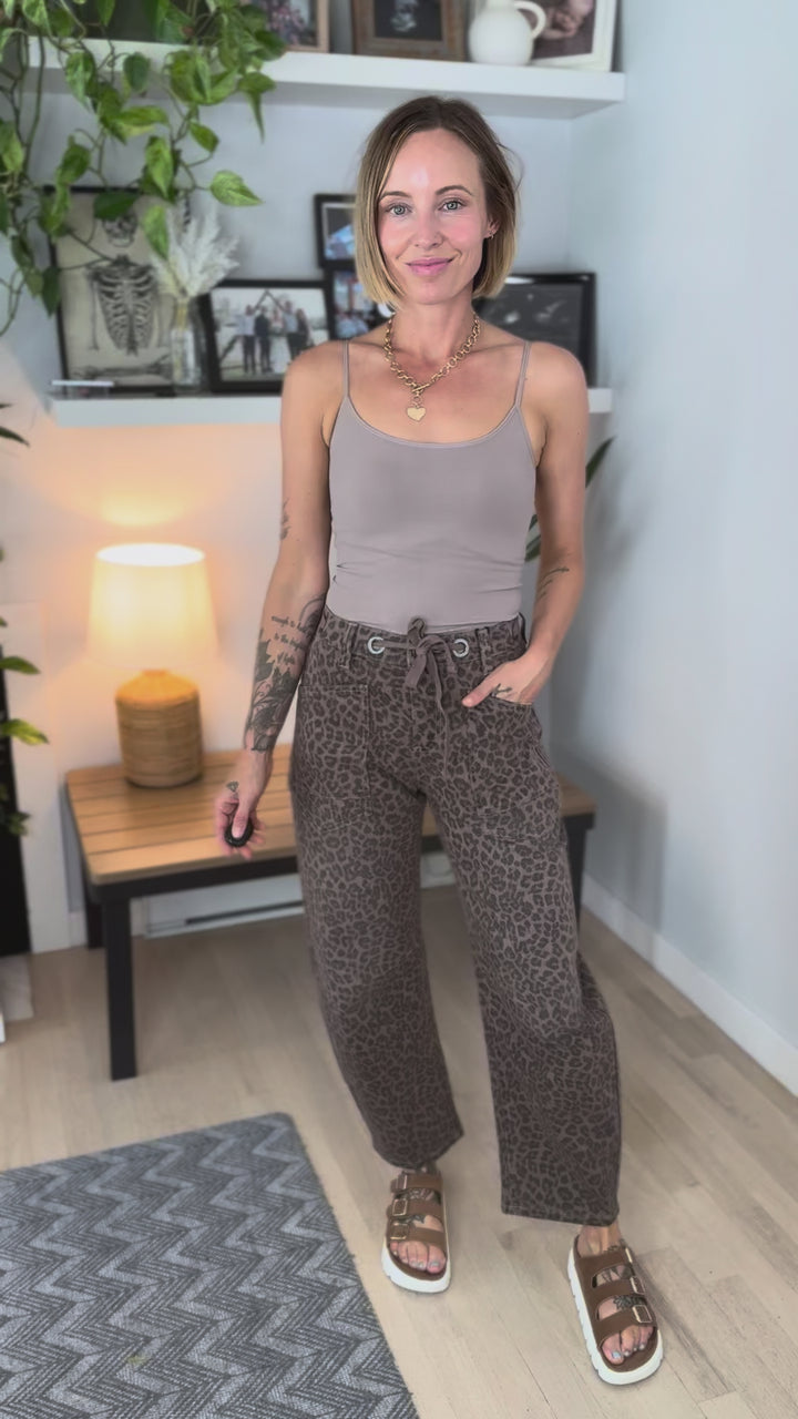 Seeker Seamless Spaghetti Strap Bodysuit- TAUPE