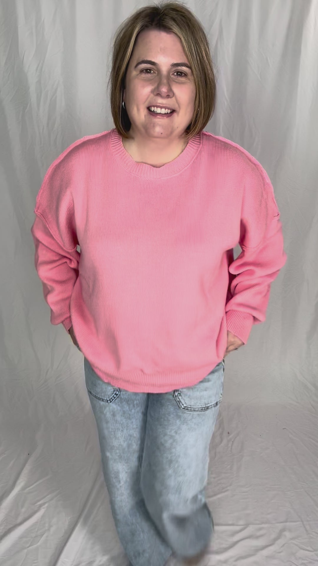 Soula Cotton Knit Sweater- PINK