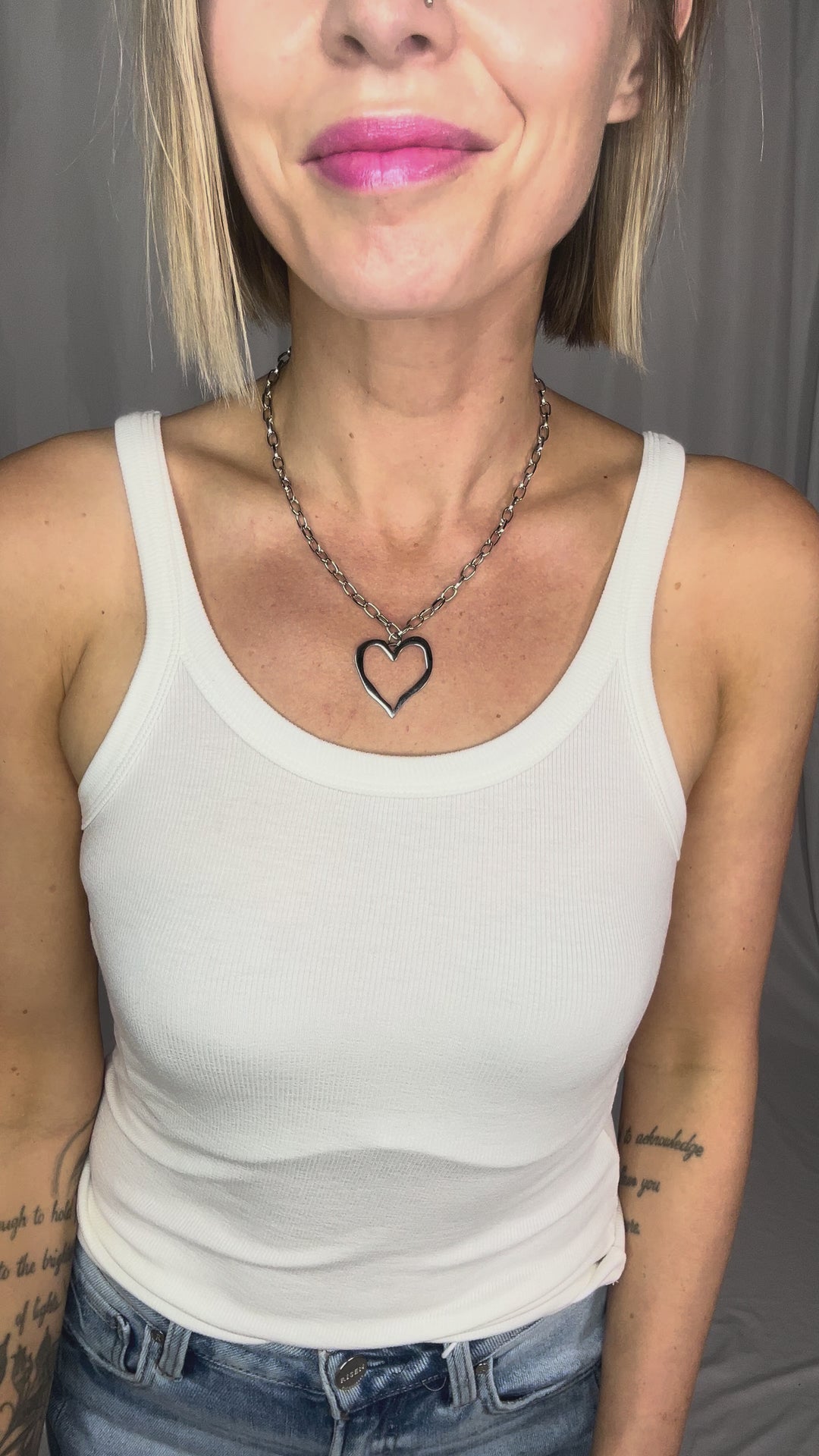 Heartlock Stainless Steel Necklace- SILVER